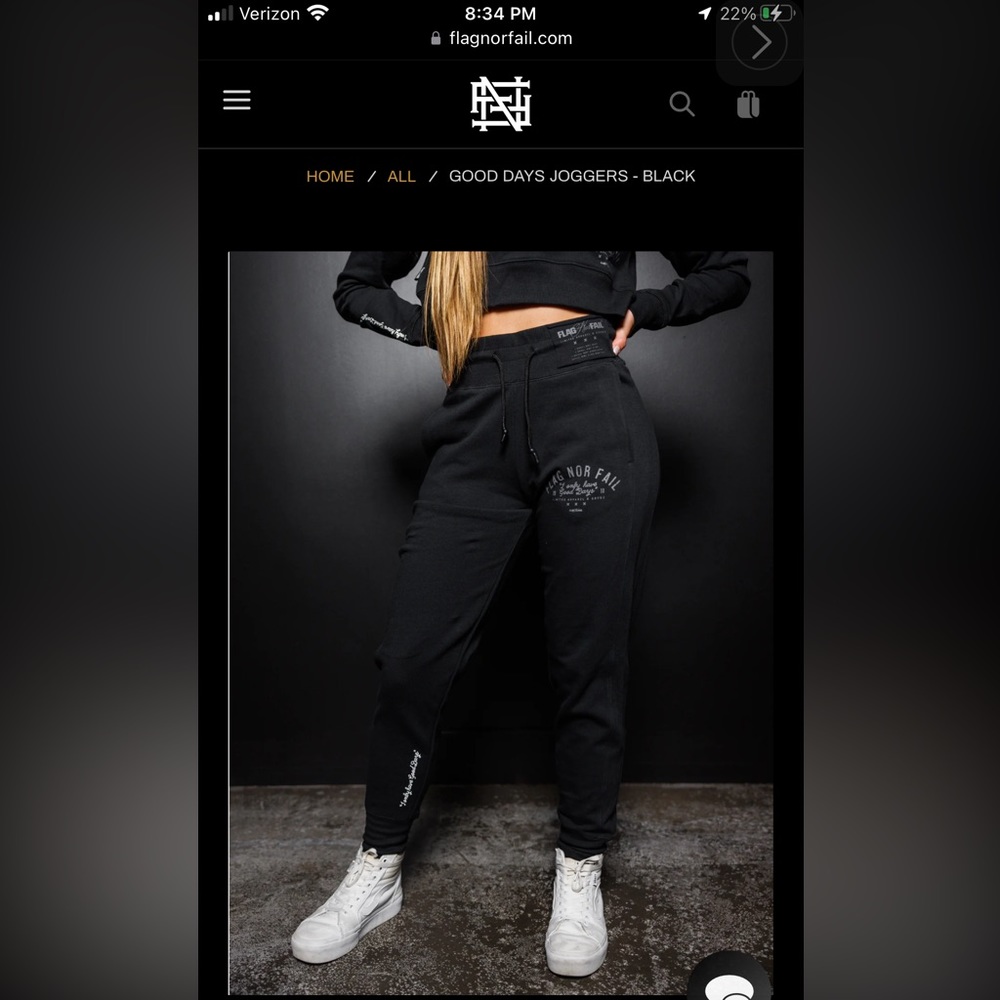 FNF crop top hoodie and matching joggers set size medium in black